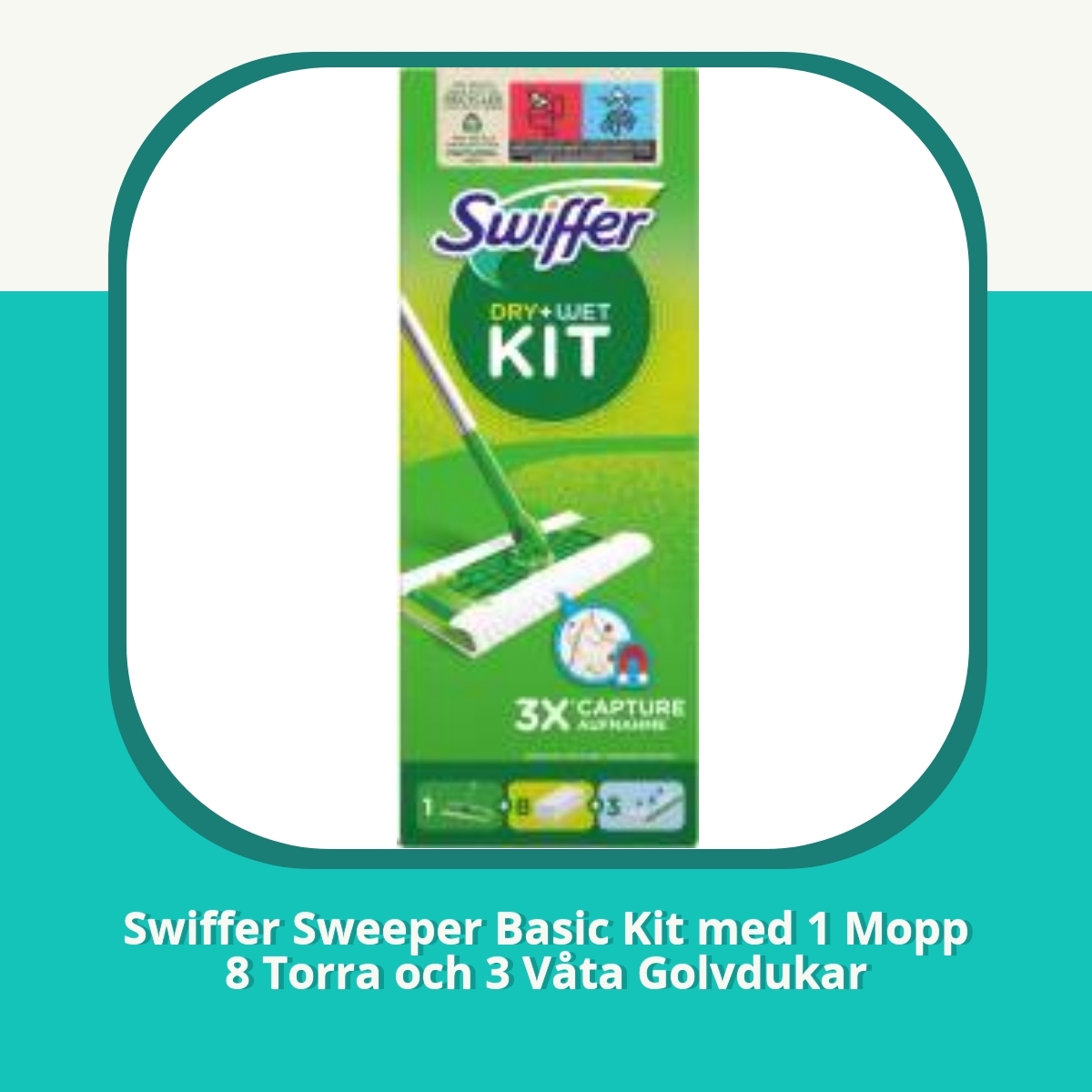Recension Swiffer Sweeper Basic Kit med 1 Mopp 8 Torra och 3 Våta Golvdukar