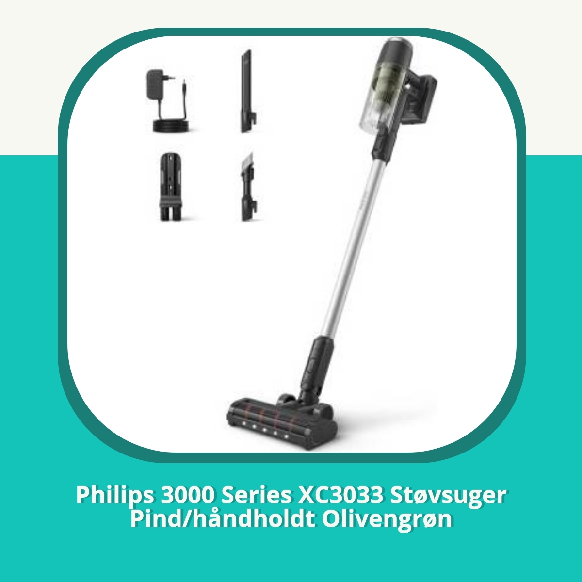 Recension Philips 3000 Series XC3033 Støvsuger Pind/håndholdt Olivengrøn