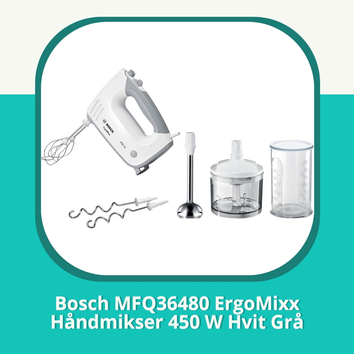 Anmeldelse af Bosch MFQ36480 ErgoMixx Håndmikser 450 W Hvit Grå