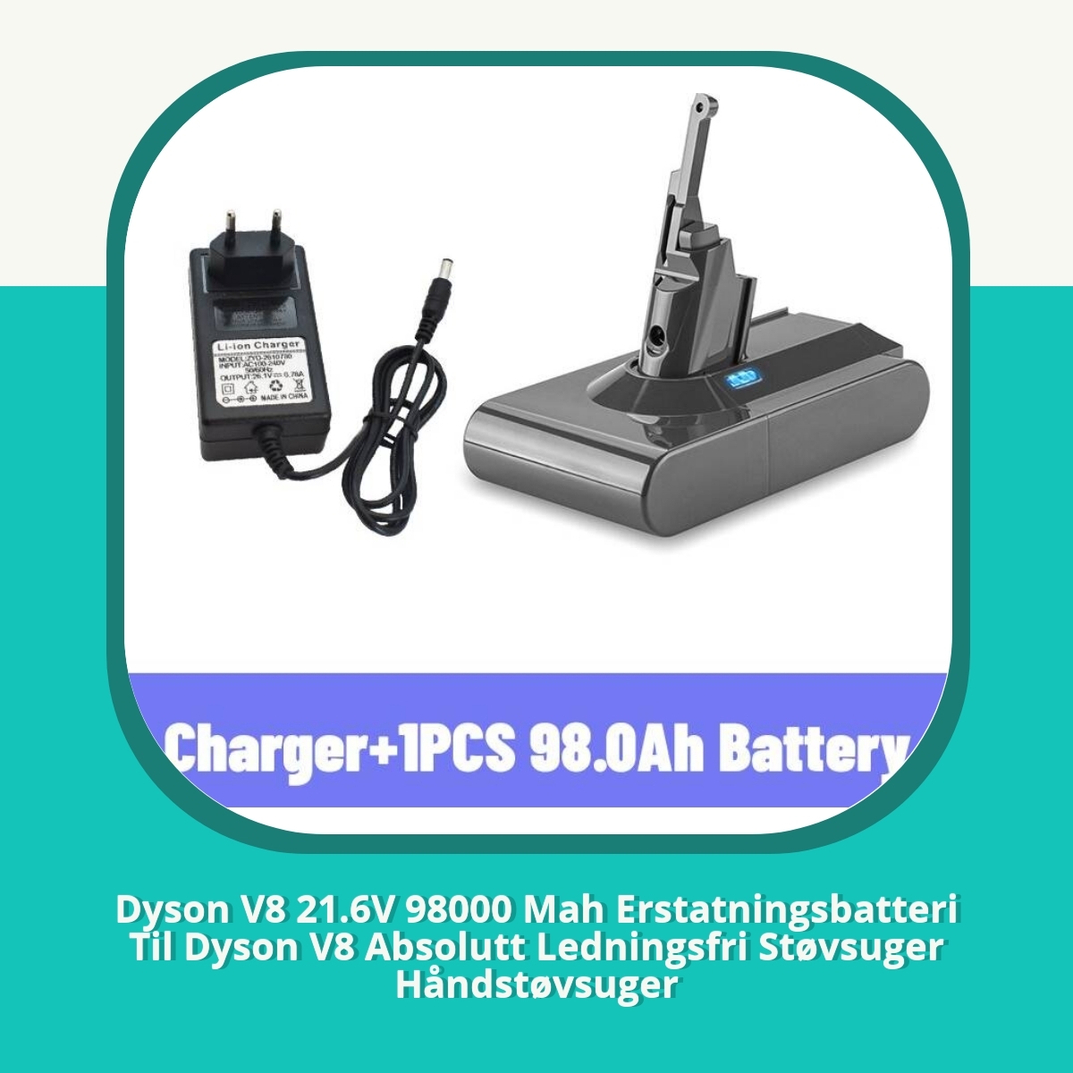 Recension af Dyson V8 21.6V 98000 Mah Erstatningsbatteri Til Dyson V8 Absolutt Ledningsfri Støvsuger Håndstøvsuger