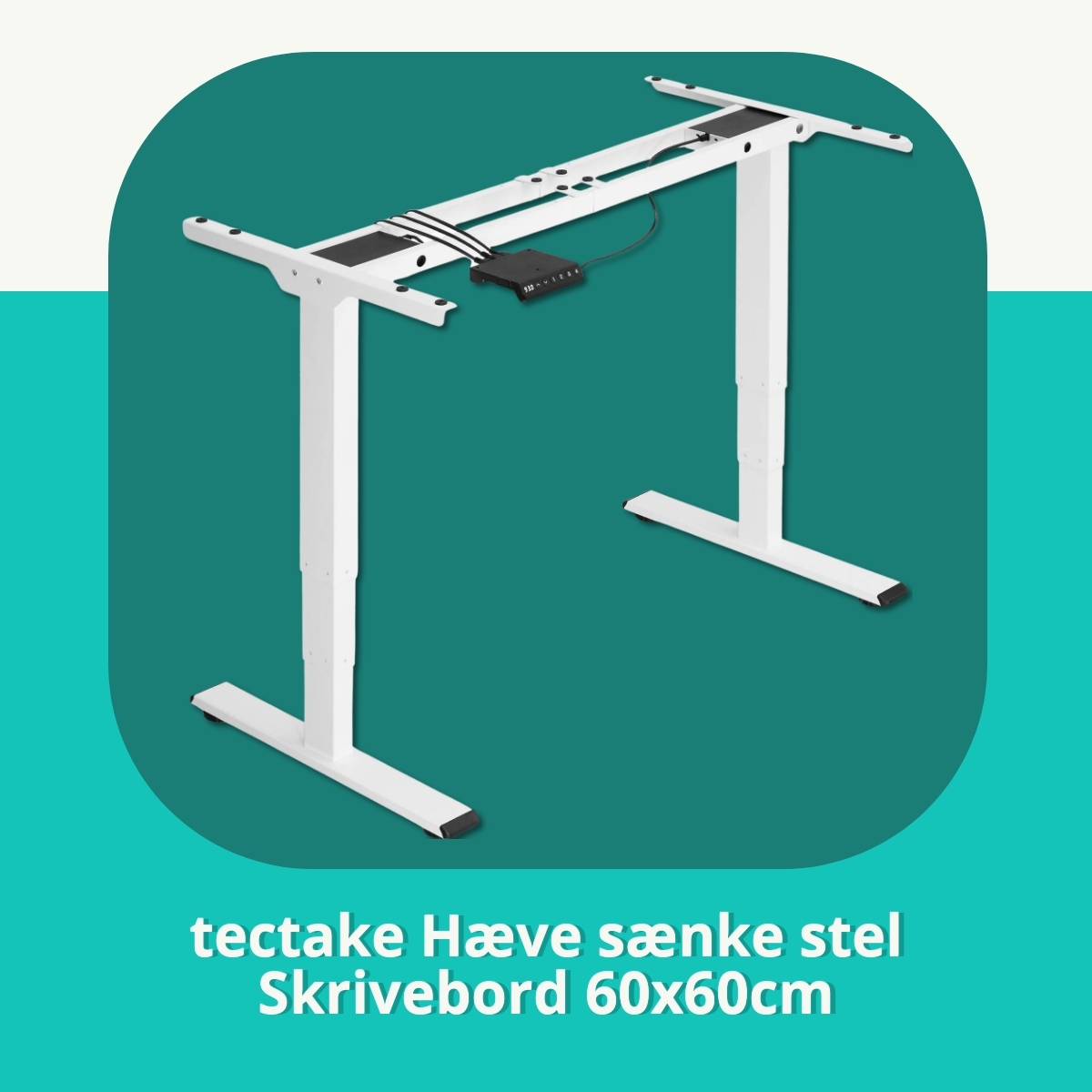 Anmeldelse af tectake Hæve sænke stel Skrivebord 60x60cm