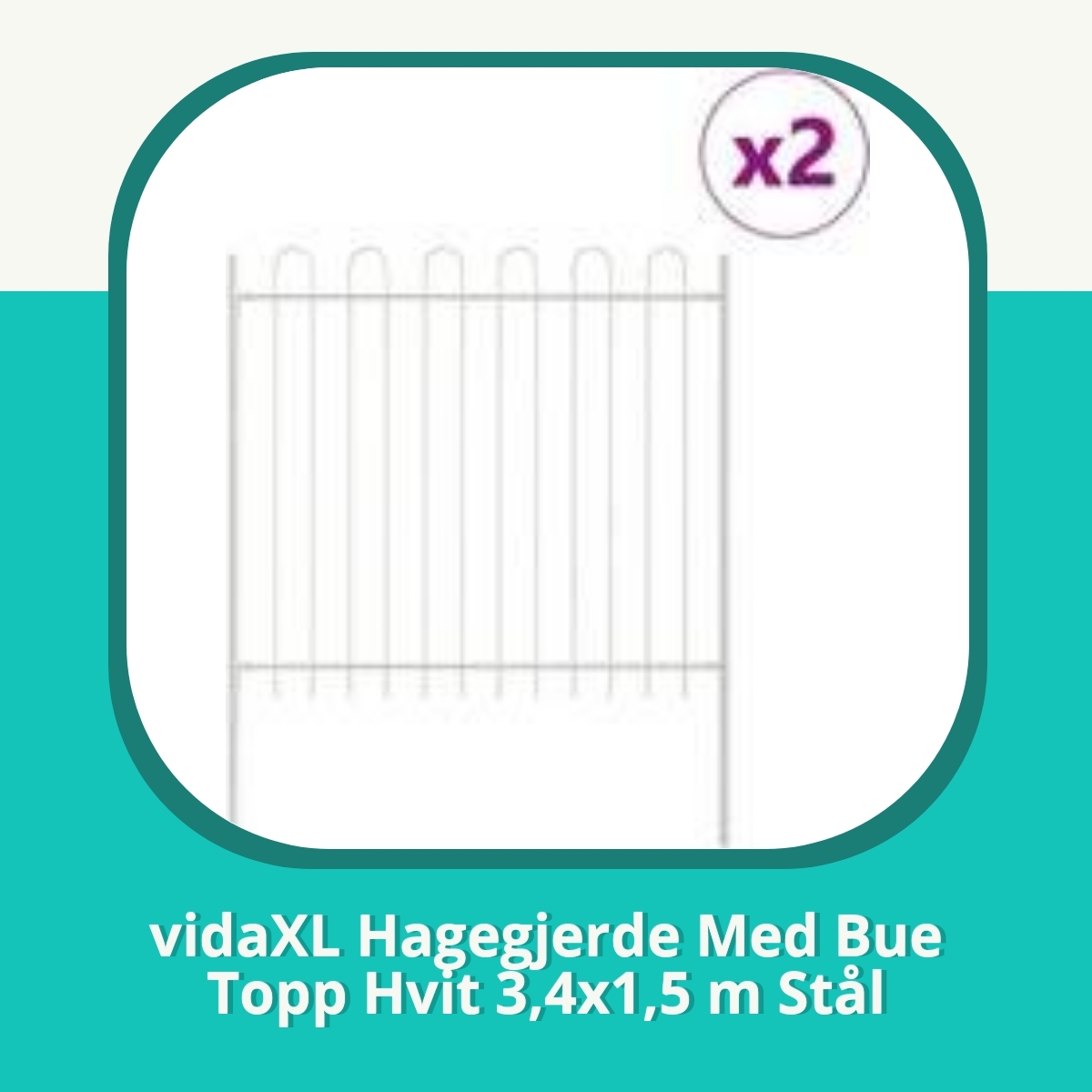 Anmeldelse af vidaXL Hagegjerde Med Bue Topp Hvit 3,4x1,5 m Stål