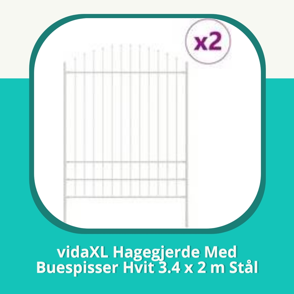 Anmeldelse af vidaXL Hagegjerde Med Buespisser Hvit 3.4 x 2 m Stål