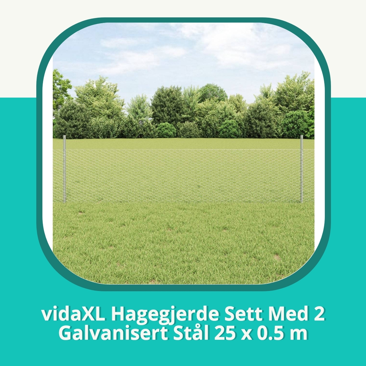 Anmeldelse af vidaXL Hagegjerde Sett Med 2 Galvanisert Stål 25 x 0.5 m