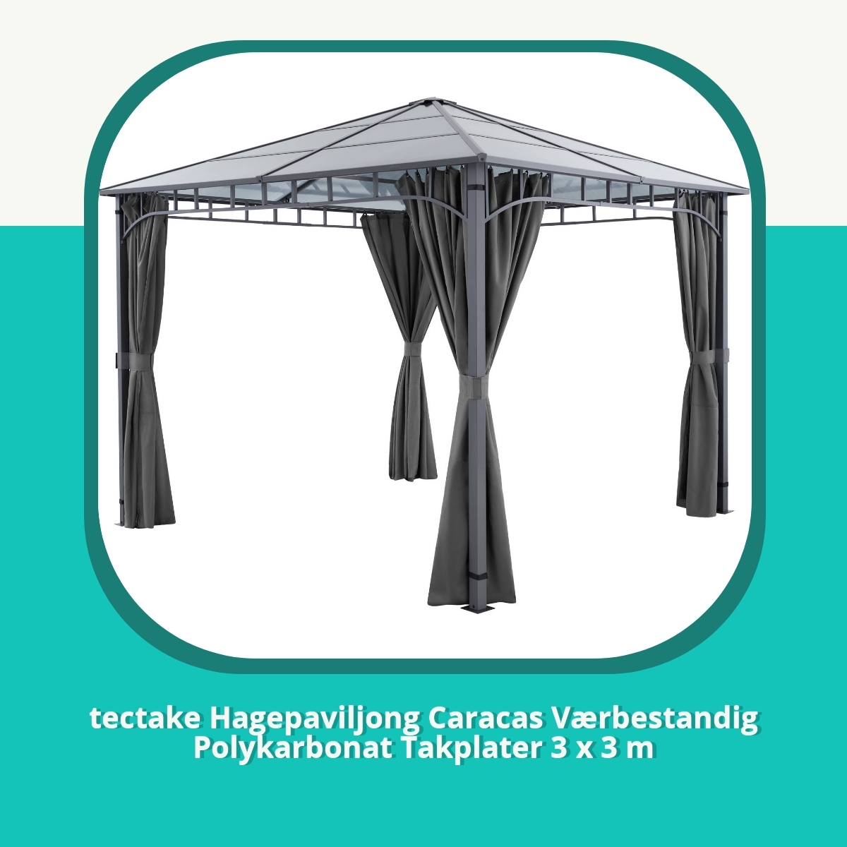 Anmeldelse af tectake Hagepaviljong Caracas Værbestandig Polykarbonat Takplater 3 x 3 m