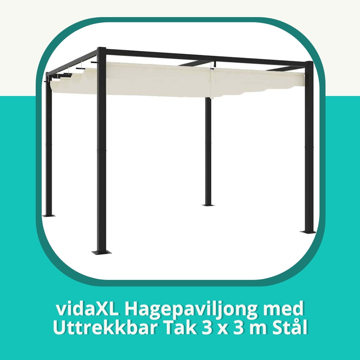 Anmeldelse af vidaXL Hagepaviljong med Uttrekkbar Tak 3 x 3 m Stål