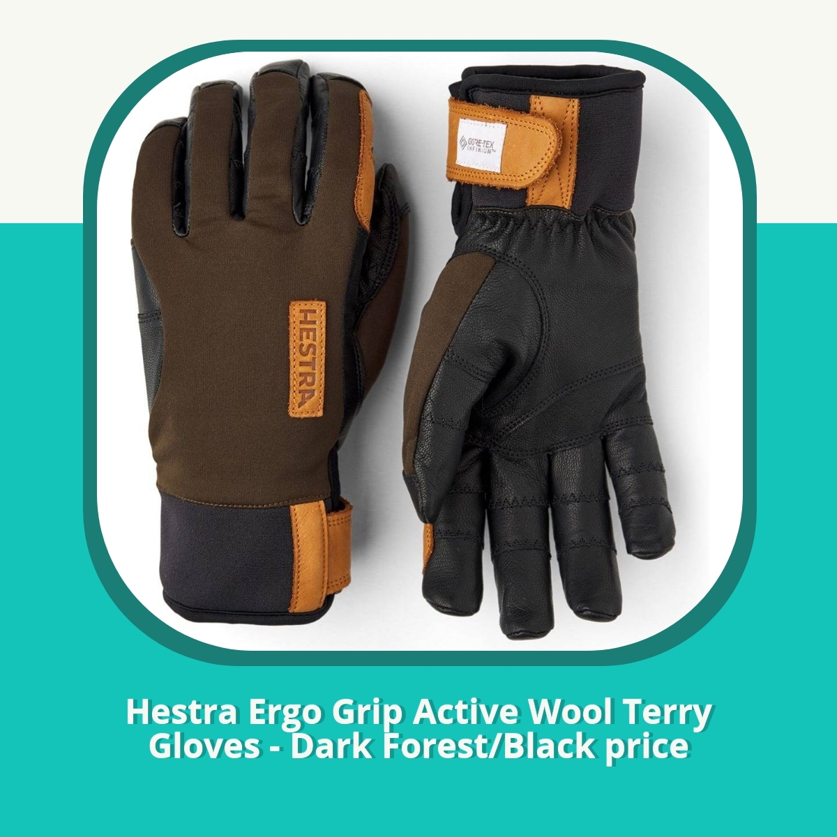Anmeldelse af Hestra Ergo Grip Active Wool Terry Gloves - Dark Forest/Black price