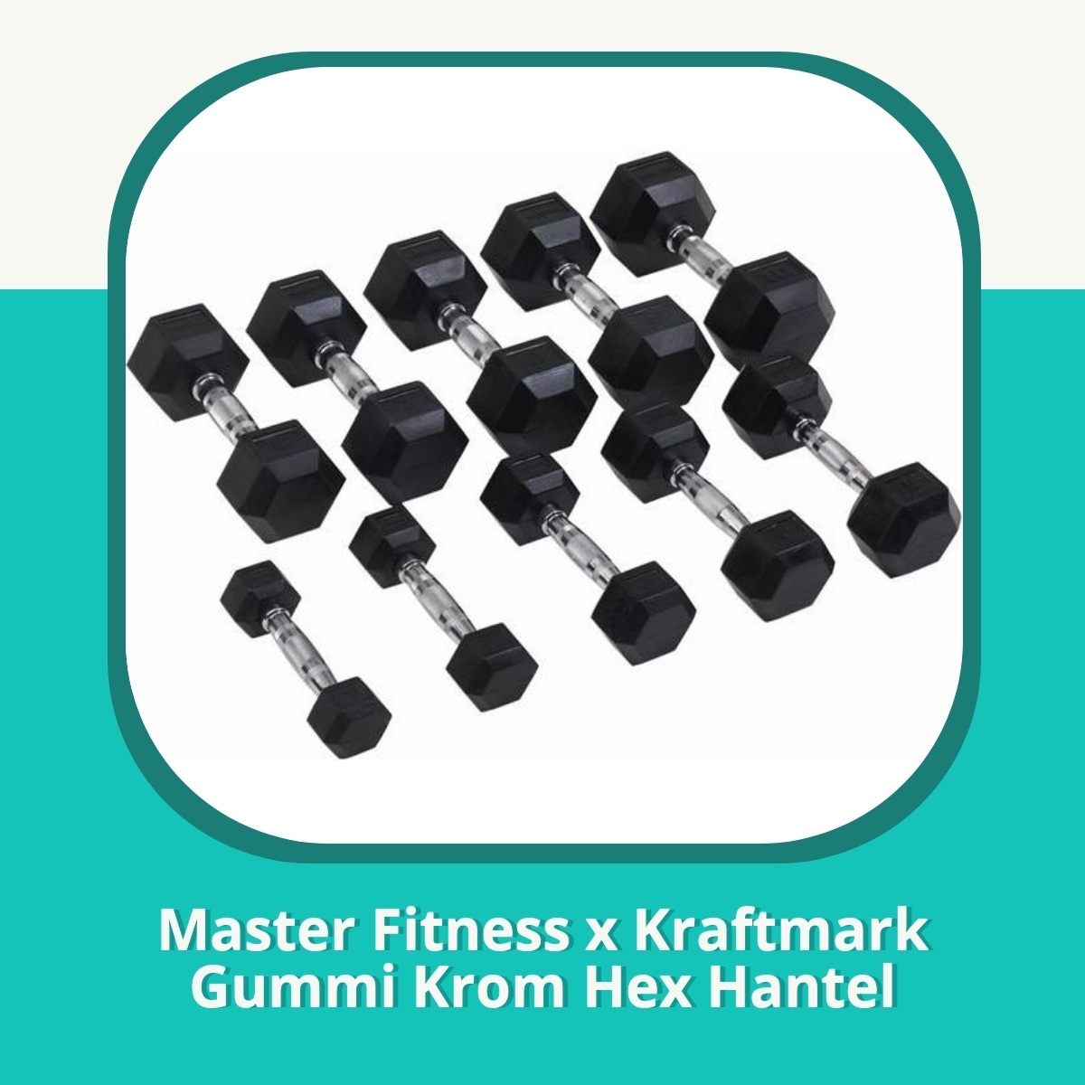Anmeldelse af Master Fitness x Kraftmark Gummi Krom Hex Hantel