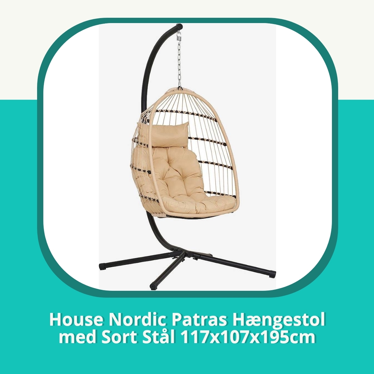 Anmeldelse af House Nordic Patras Hængestol med Sort Stål 117x107x195cm