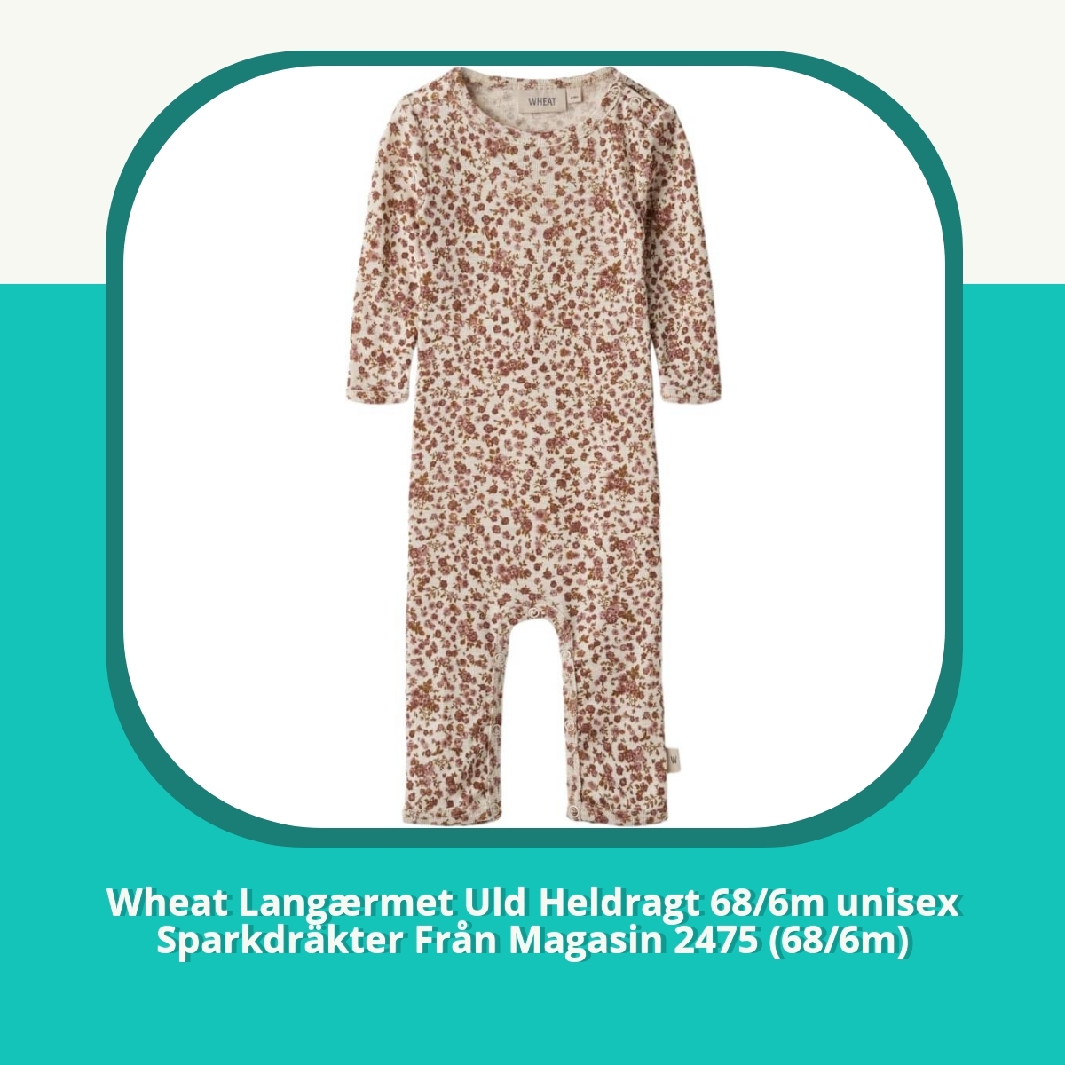 Recension Wheat Langærmet Uld Heldragt 68/6m unisex Sparkdräkter Från Magasin 2475 (68/6m)