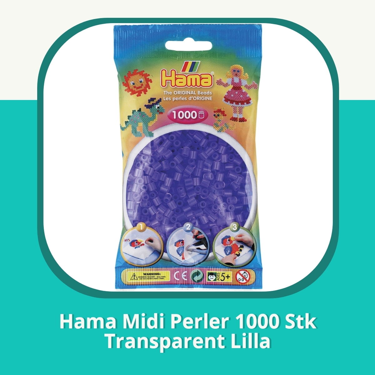 Anmeldelse af Hama Midi Perler 1000 Stk Transparent Lilla