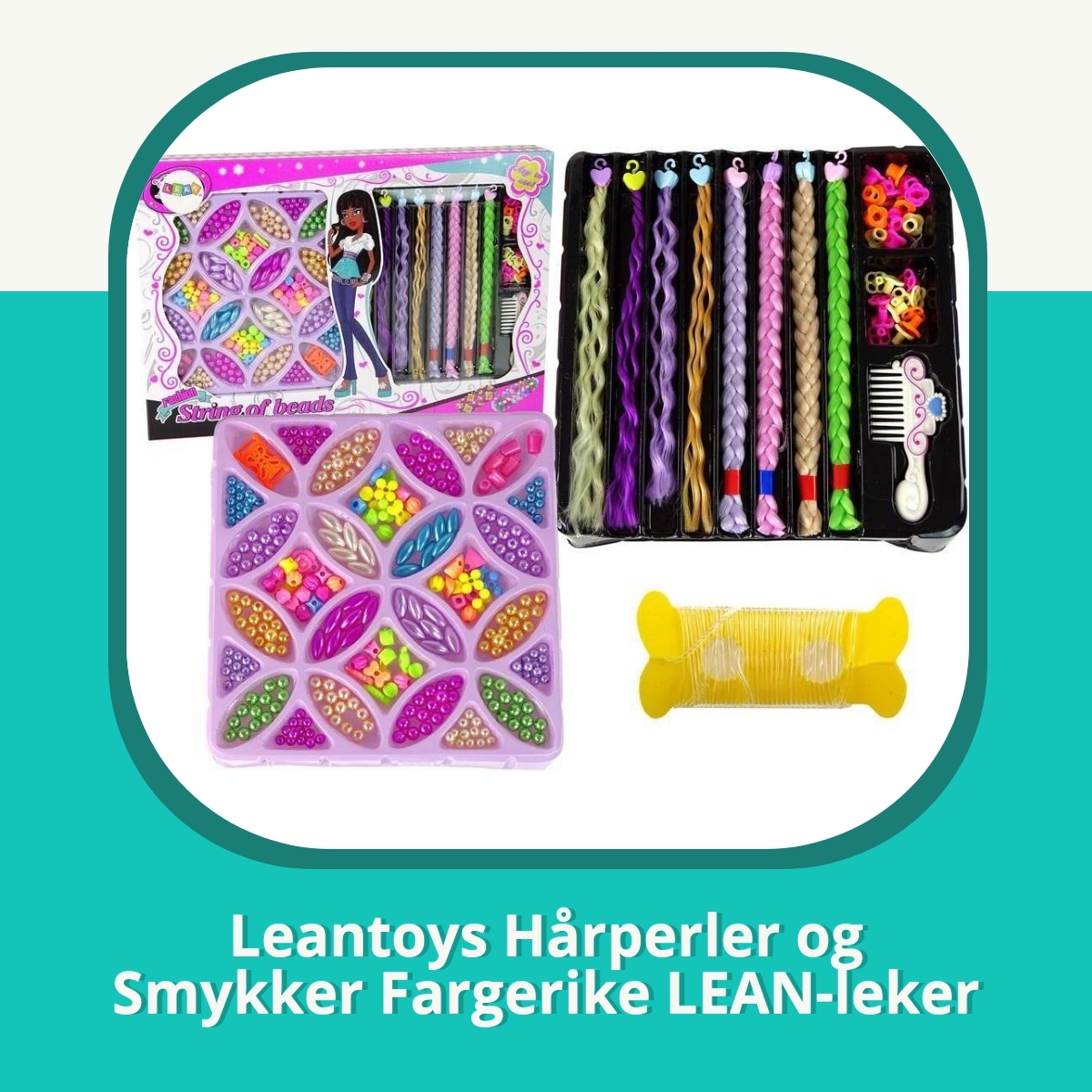 Anmeldelse Leantoys Hårperler og Smykker Fargerike LEAN-leker