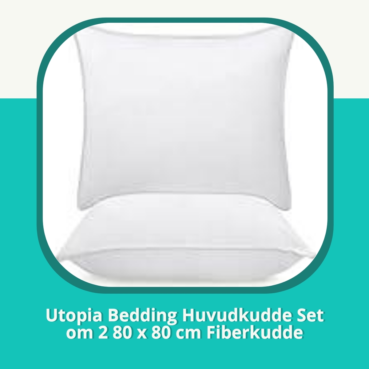 Recension Utopia Bedding Huvudkudde Set om 2 80 x 80 cm Fiberkudde