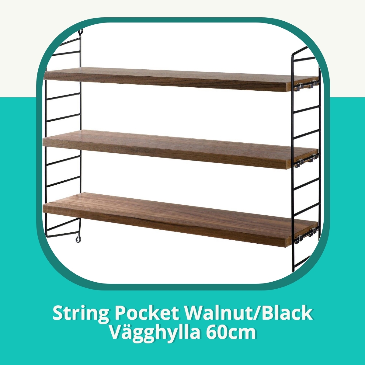 Recension af String Pocket Walnut/Black Vägghylla 60cm