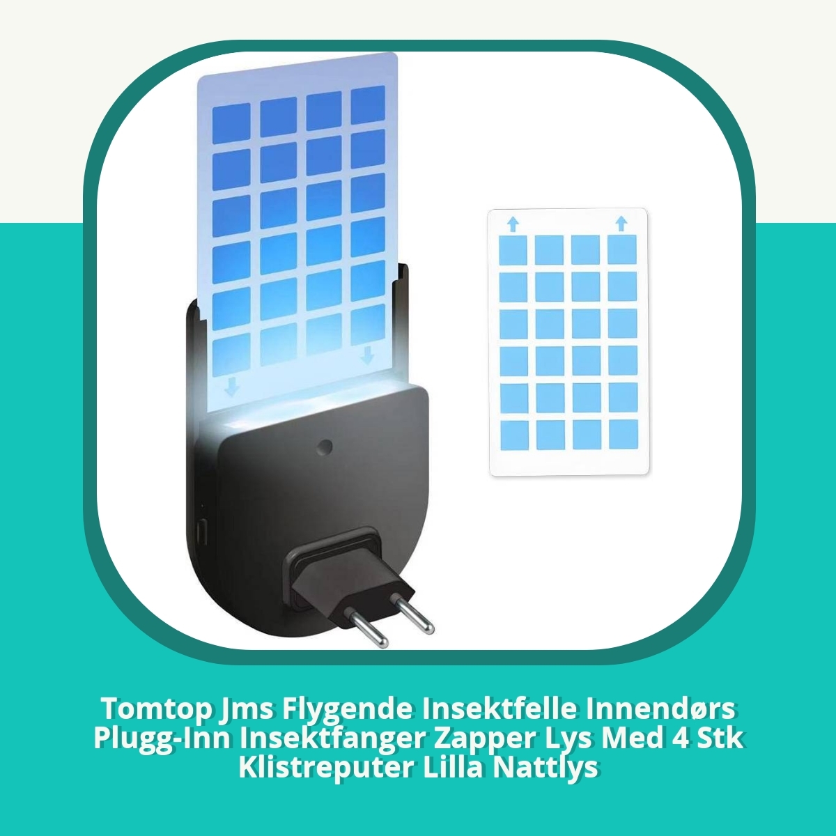Anmeldelse af Tomtop Jms Flygende Insektfelle Innendørs Plugg-Inn Insektfanger Zapper Lys Med 4 Stk Klistreputer Lilla Nattlys