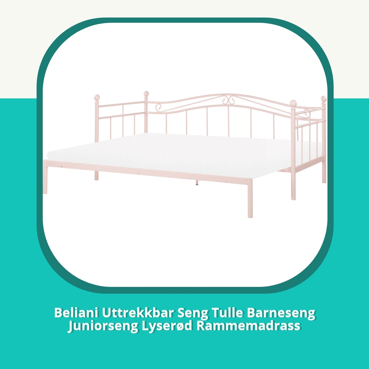 Anmeldelse af Beliani Uttrekkbar Seng Tulle Barneseng Juniorseng Lyserød Rammemadrass