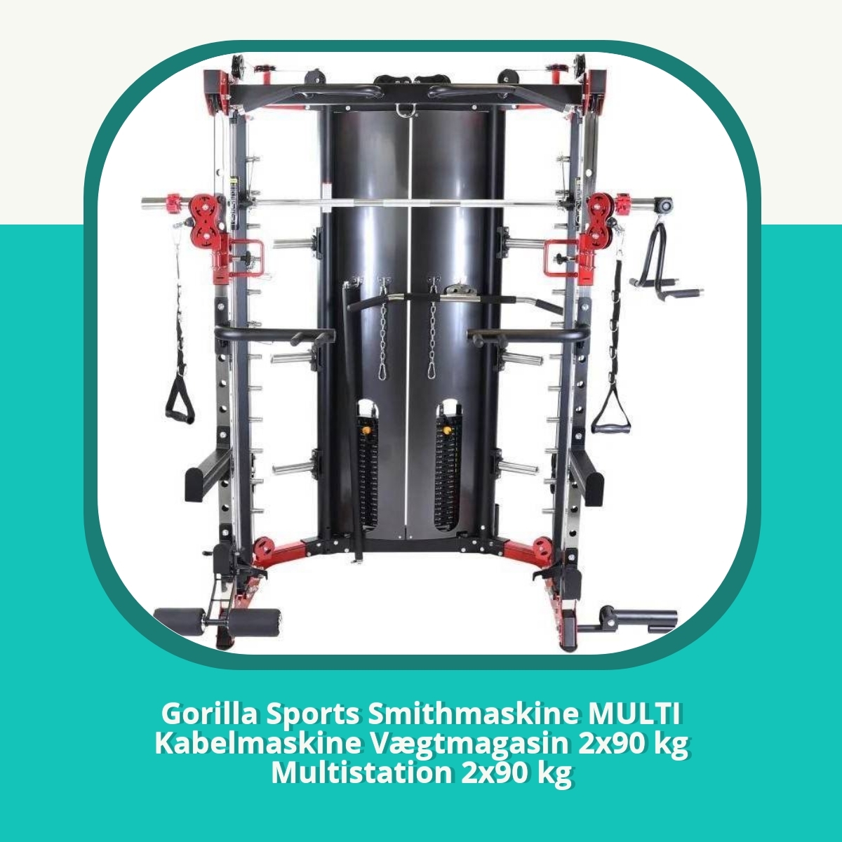 Anmeldelse af Gorilla Sports Smithmaskine MULTI Kabelmaskine Vægtmagasin 2x90 kg Multistation 2x90 kg