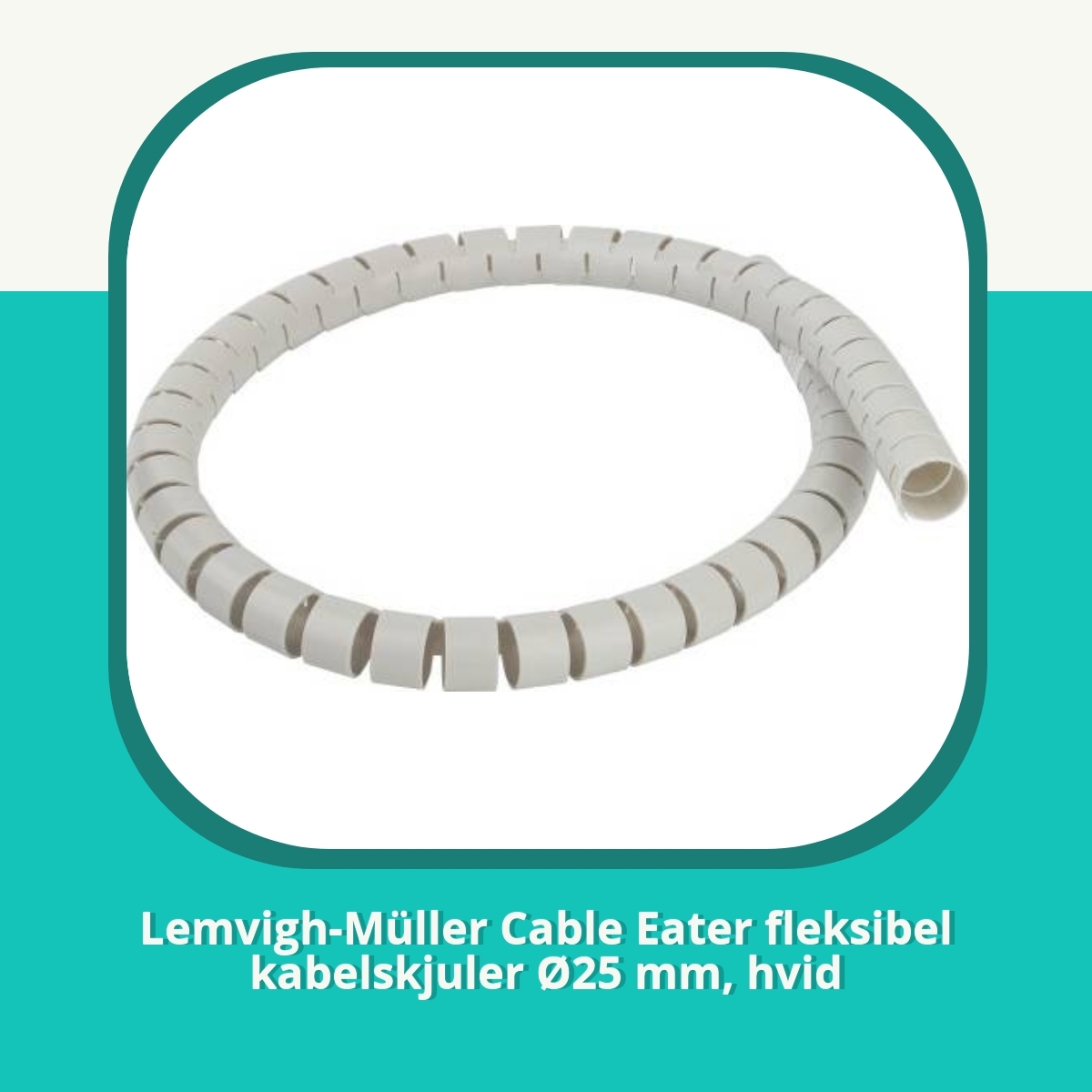 Anmeldelse af Lemvigh-Müller Cable Eater fleksibel kabelskjuler Ø25 mm, hvid