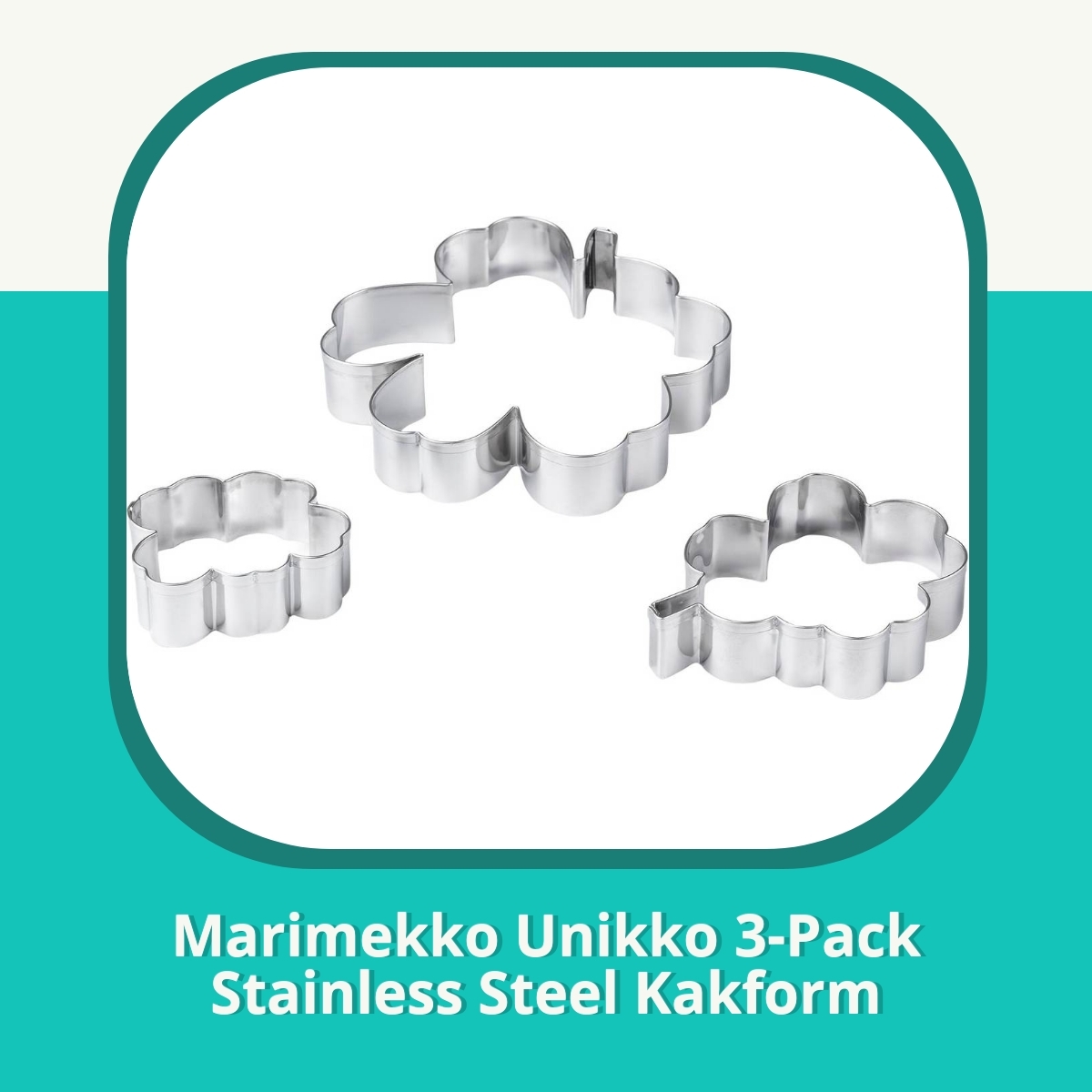 Recension af Marimekko Unikko 3-Pack Stainless Steel Kakform