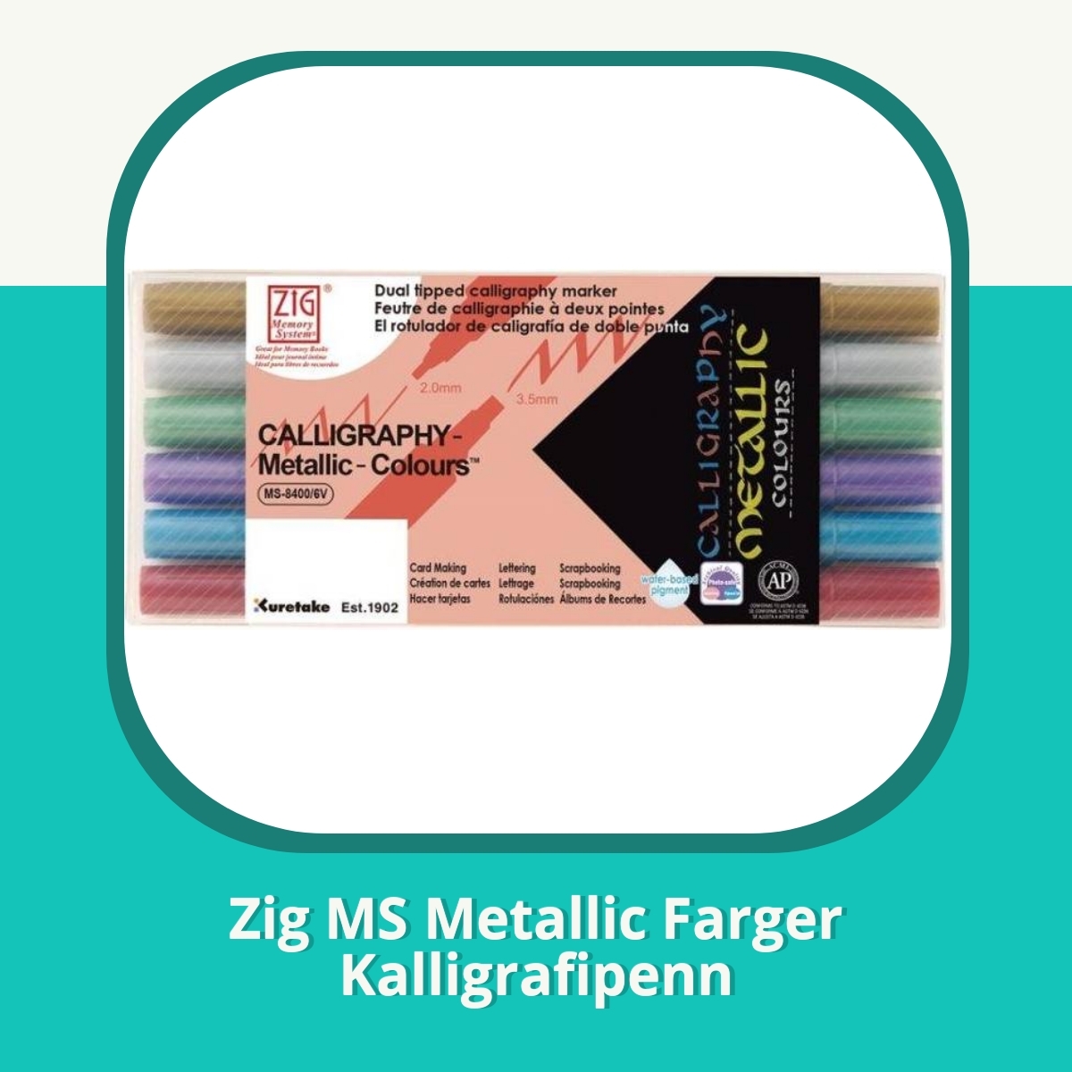 Anmeldelse af Zig MS Metallic Farger Kalligrafipenn