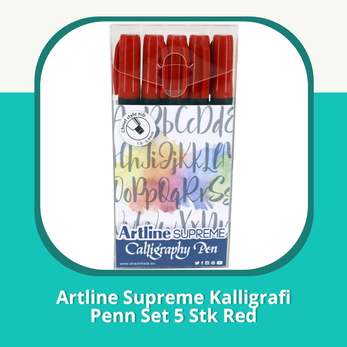 Anmeldelse af Artline Supreme Kalligrafi Penn Set 5 Stk Red