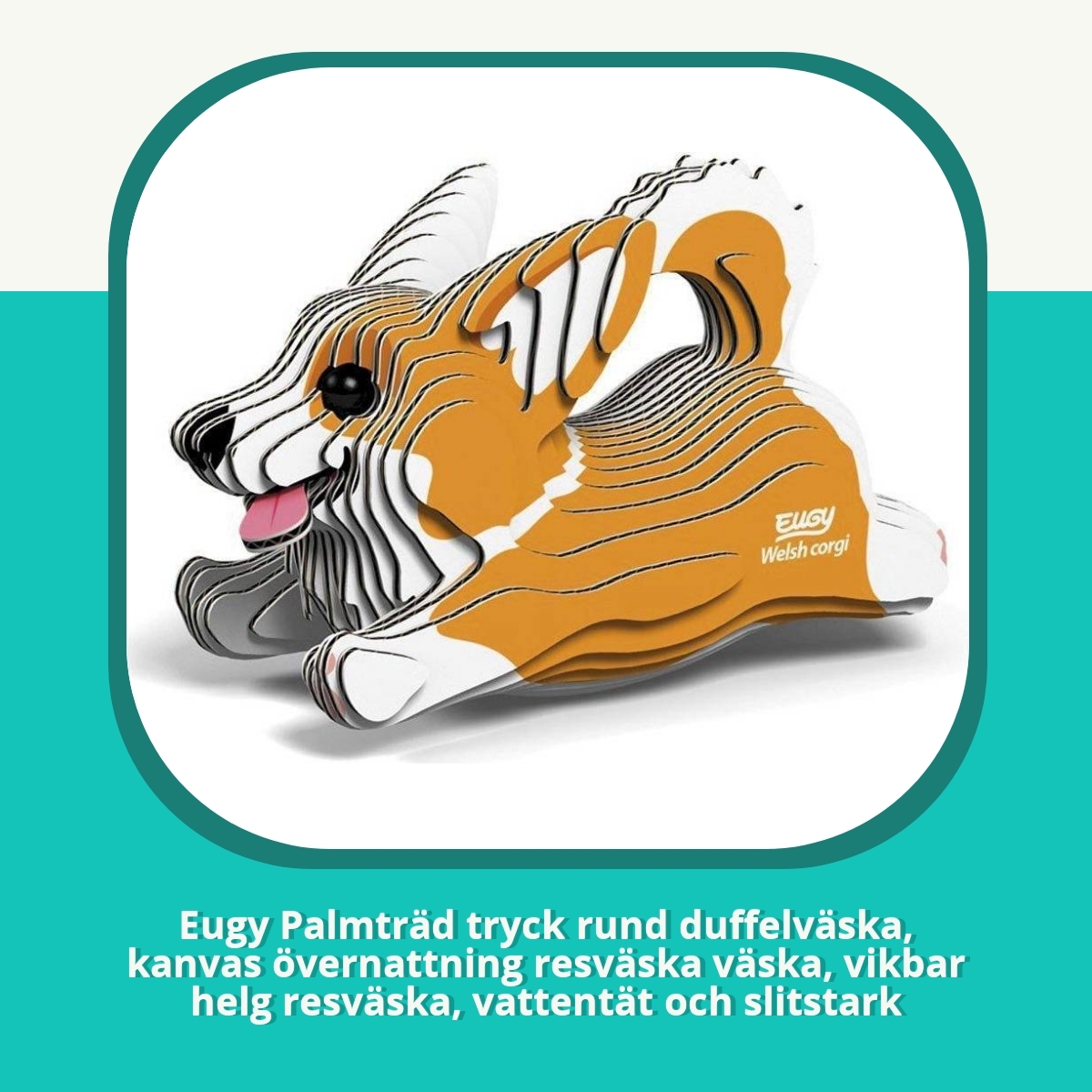 Recension Eugy Palmträd tryck rund duffelväska, kanvas övernattning resväska väska, vikbar helg resväska, vattentät och slitstark