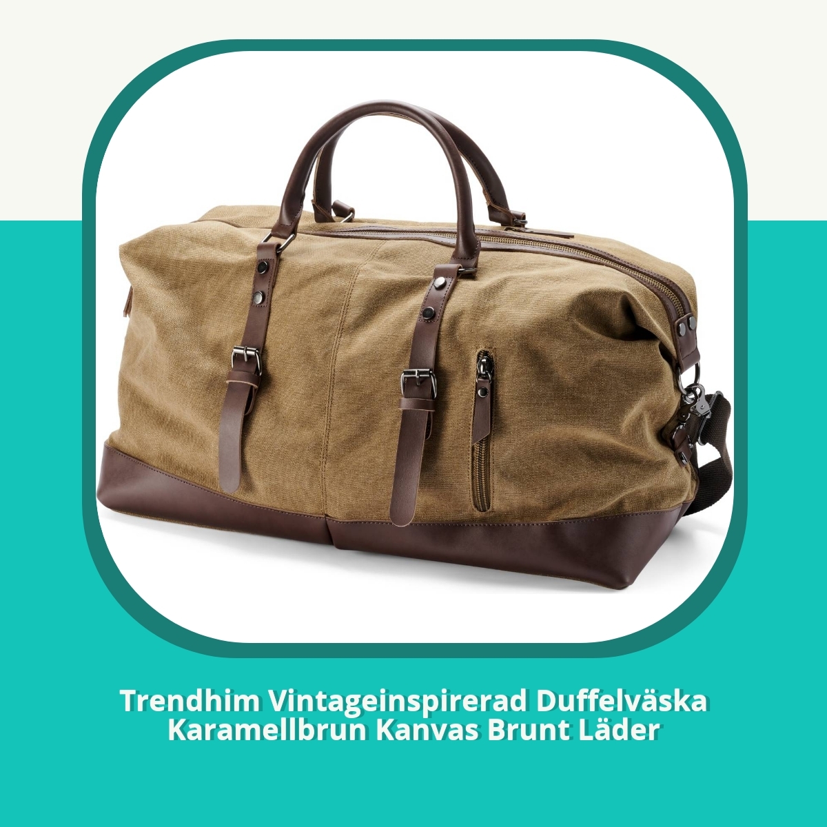 Recension af Trendhim Vintageinspirerad Duffelväska Karamellbrun Kanvas Brunt Läder
