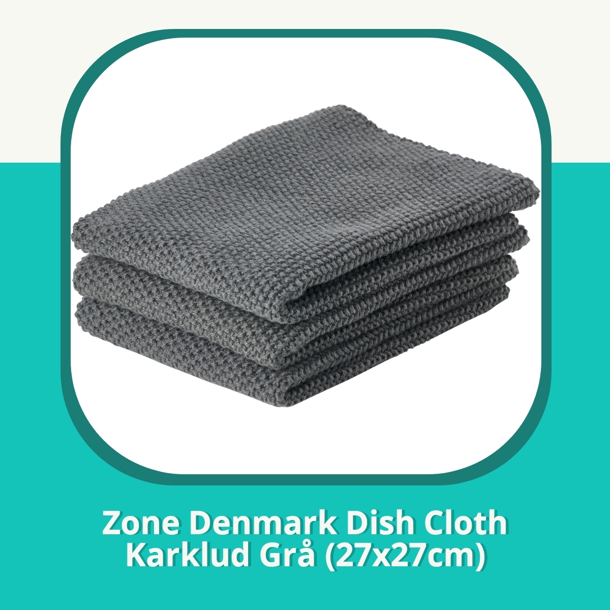Anmeldelse af Zone Denmark Dish Cloth Karklud Grå (27x27cm)