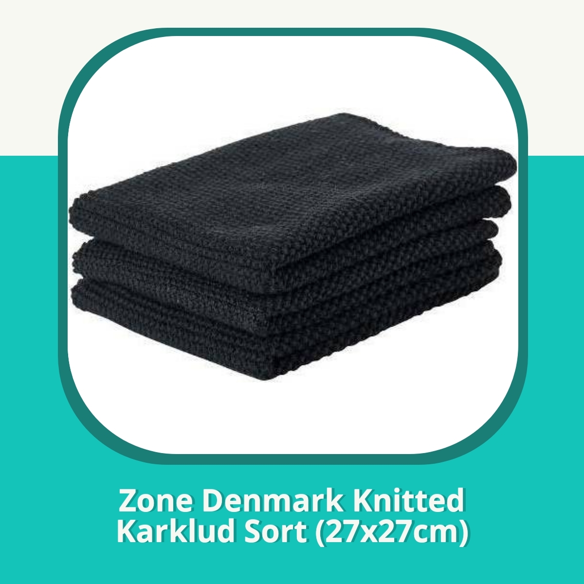 Anmeldelse af Zone Denmark Knitted Karklud Sort (27x27cm)