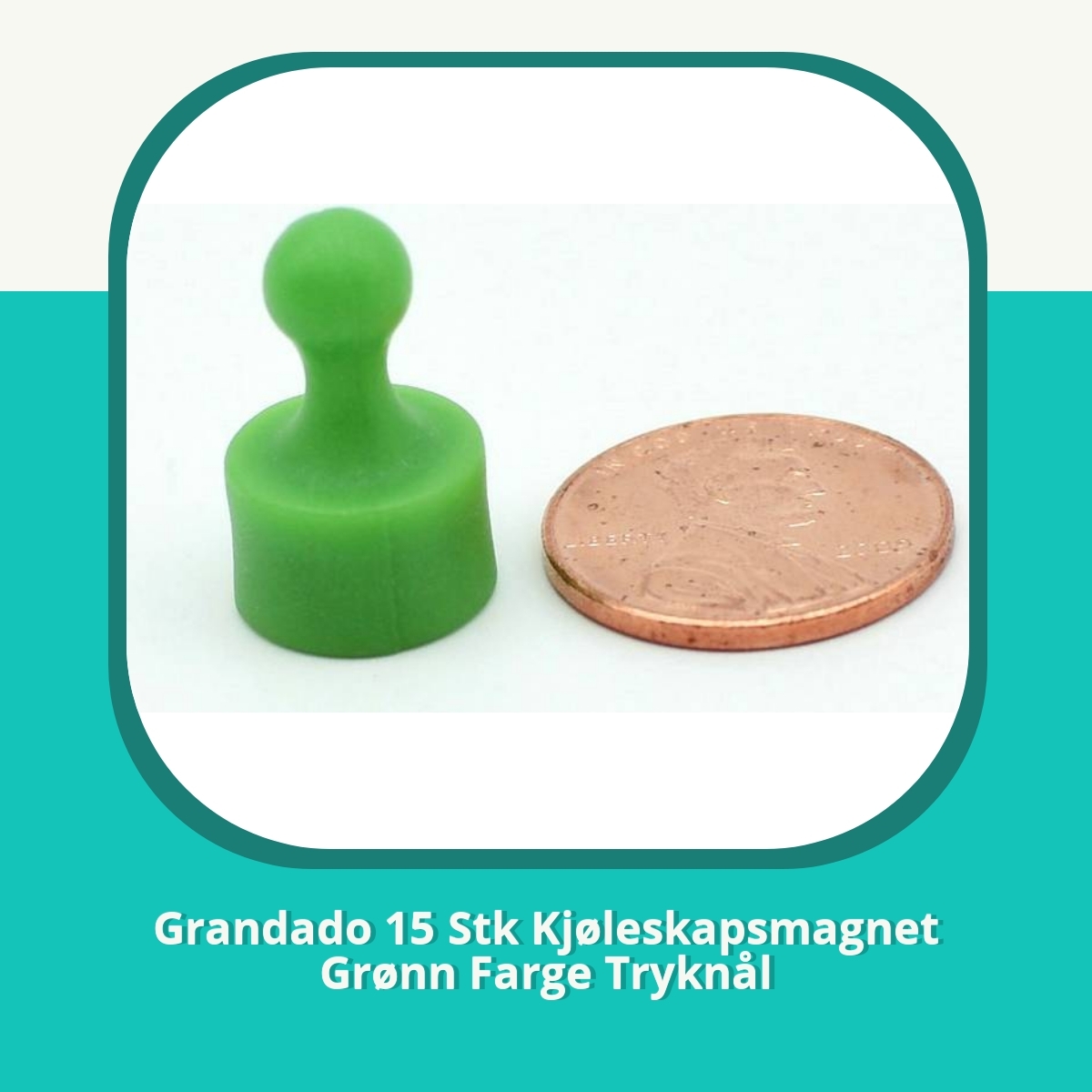 Anmeldelse Grandado 15 Stk Kjøleskapsmagnet Grønn Farge Tryknål