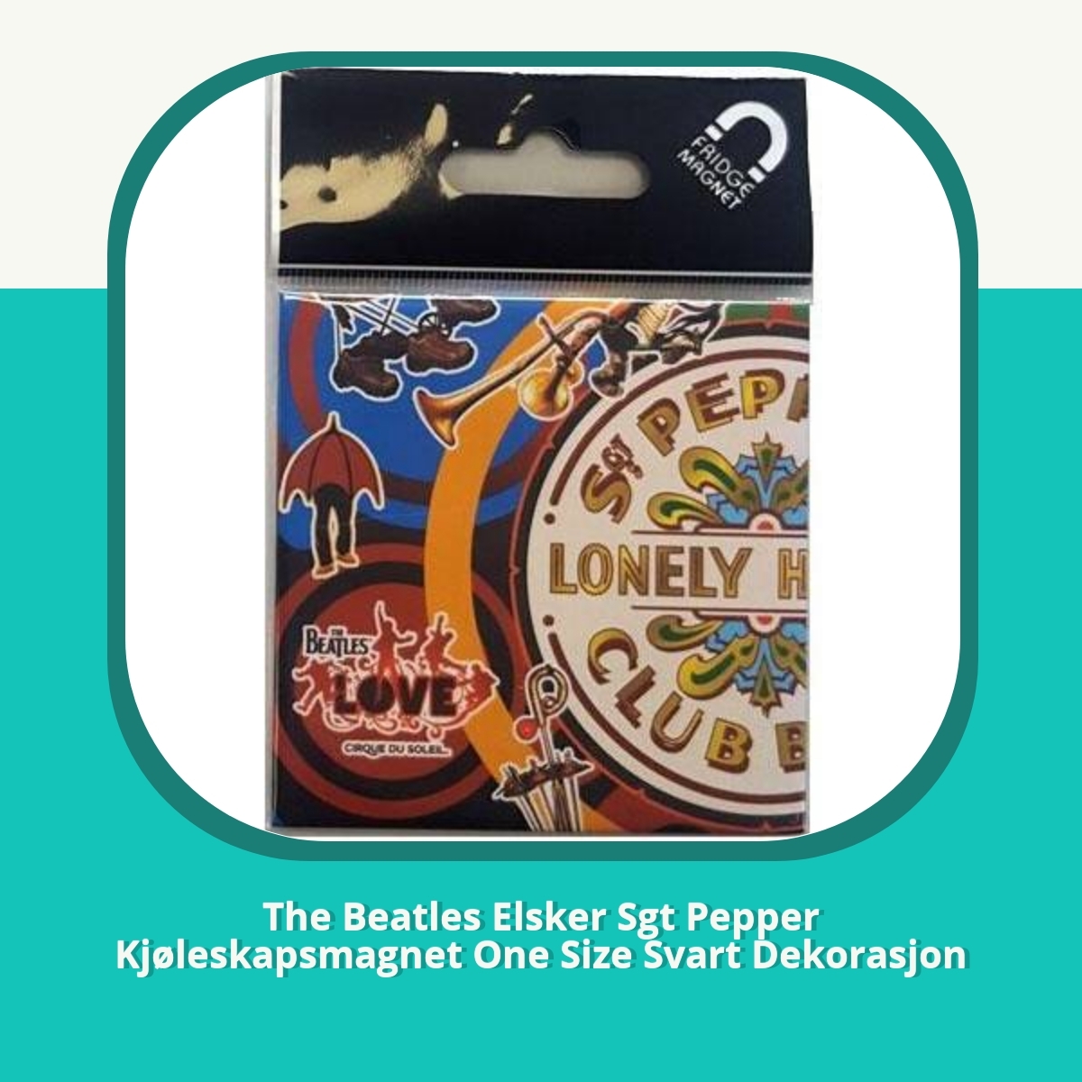 Anmeldelse af The Beatles Elsker Sgt Pepper Kjøleskapsmagnet One Size Svart Dekorasjon