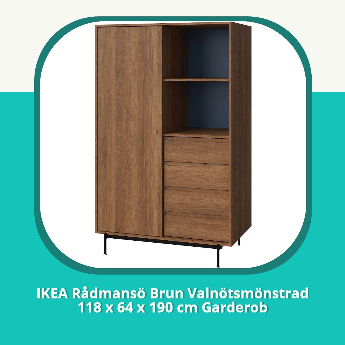 Recension af IKEA Rådmansö Brun Valnötsmönstrad 118 x 64 x 190 cm Garderob