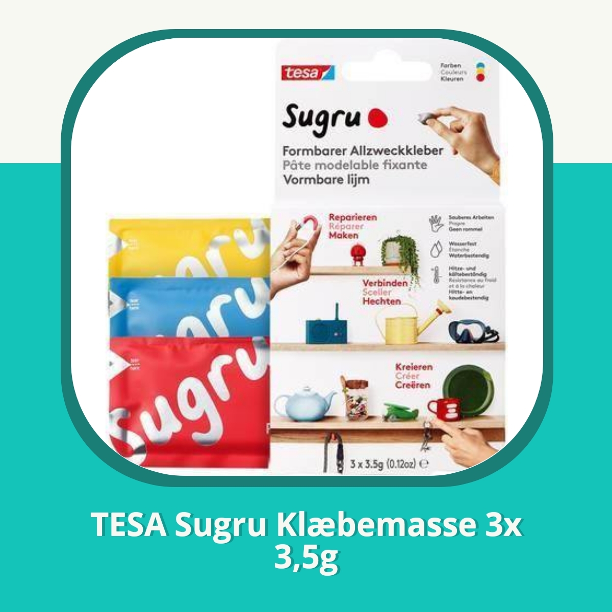 Anmeldelse af TESA Sugru Klæbemasse 3x 3,5g