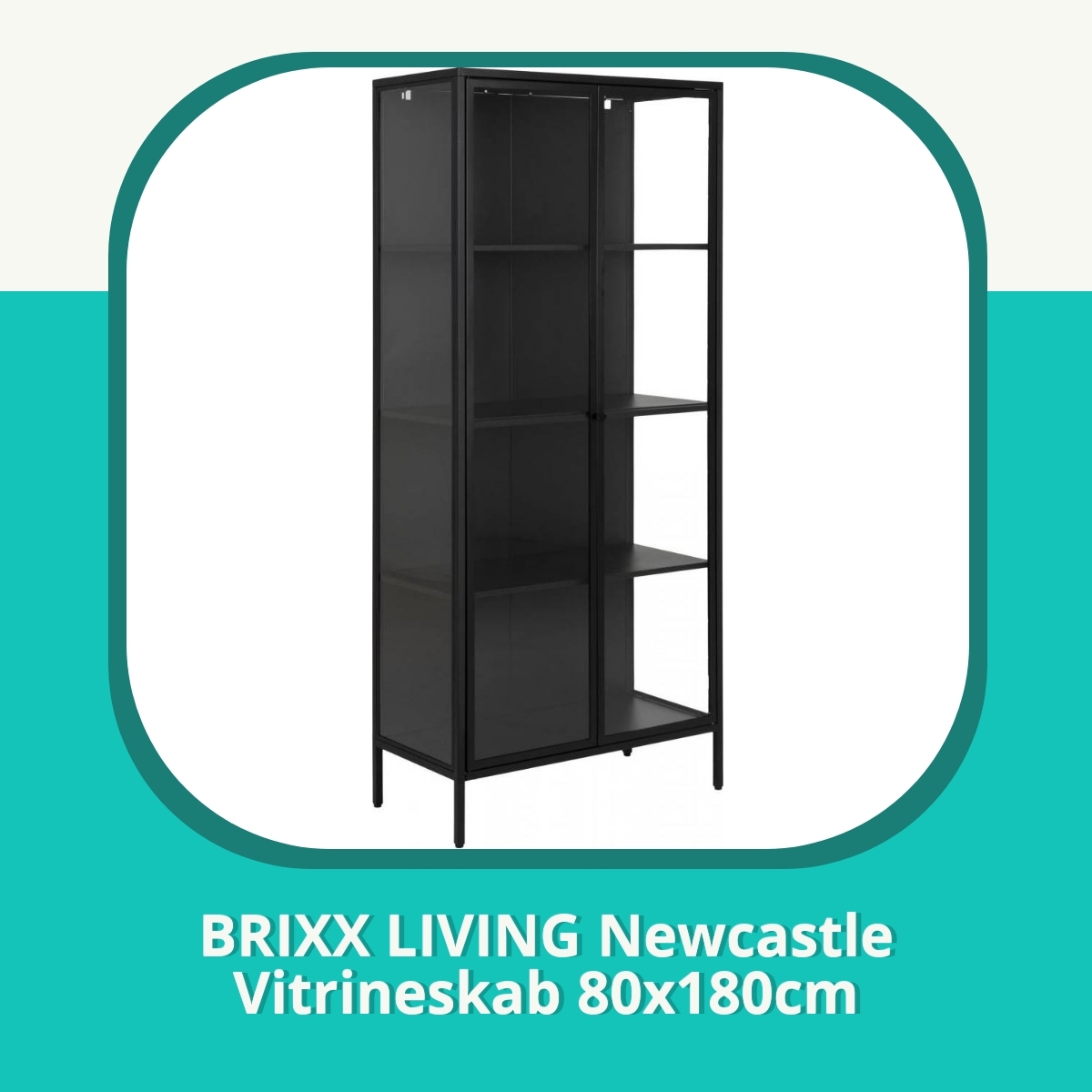 Anmeldelse af BRIXX LIVING Newcastle Vitrineskab 80x180cm
