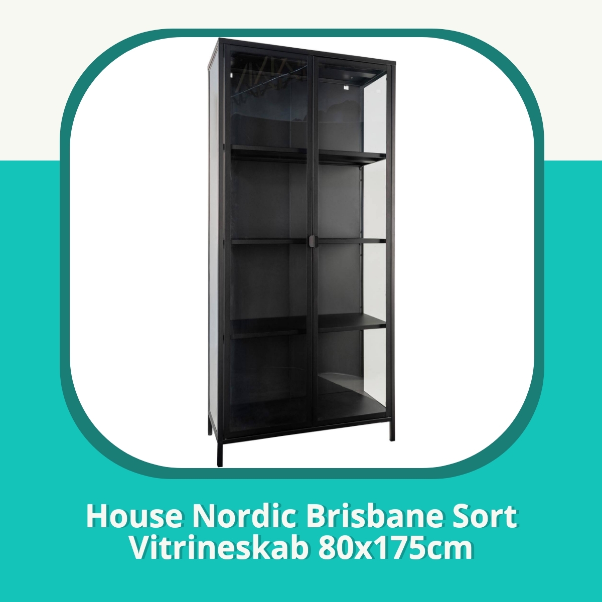 Anmeldelse af House Nordic Brisbane Sort Vitrineskab 80x175cm