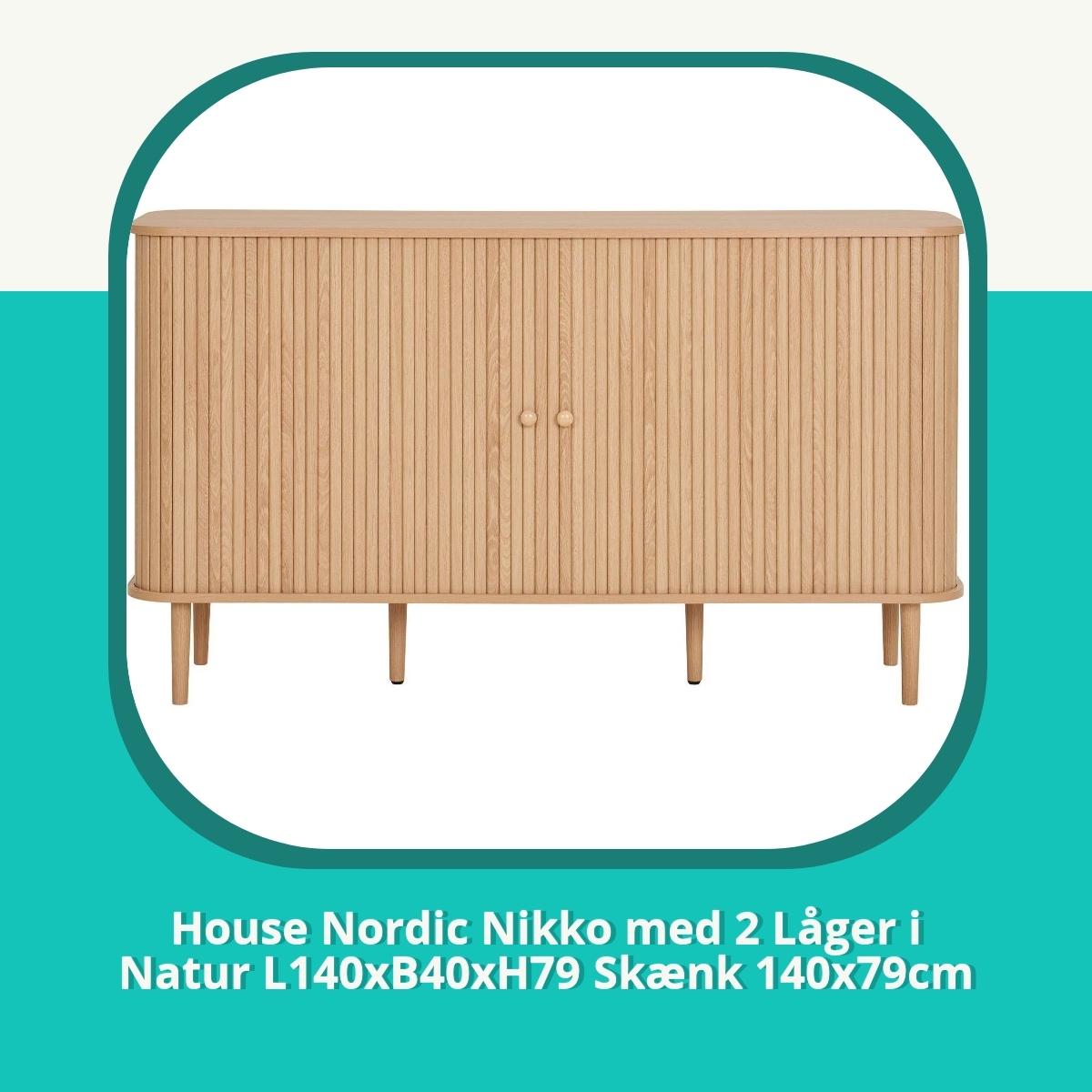 Anmeldelse af House Nordic Nikko med 2 Låger i Natur L140xB40xH79 Skænk 140x79cm