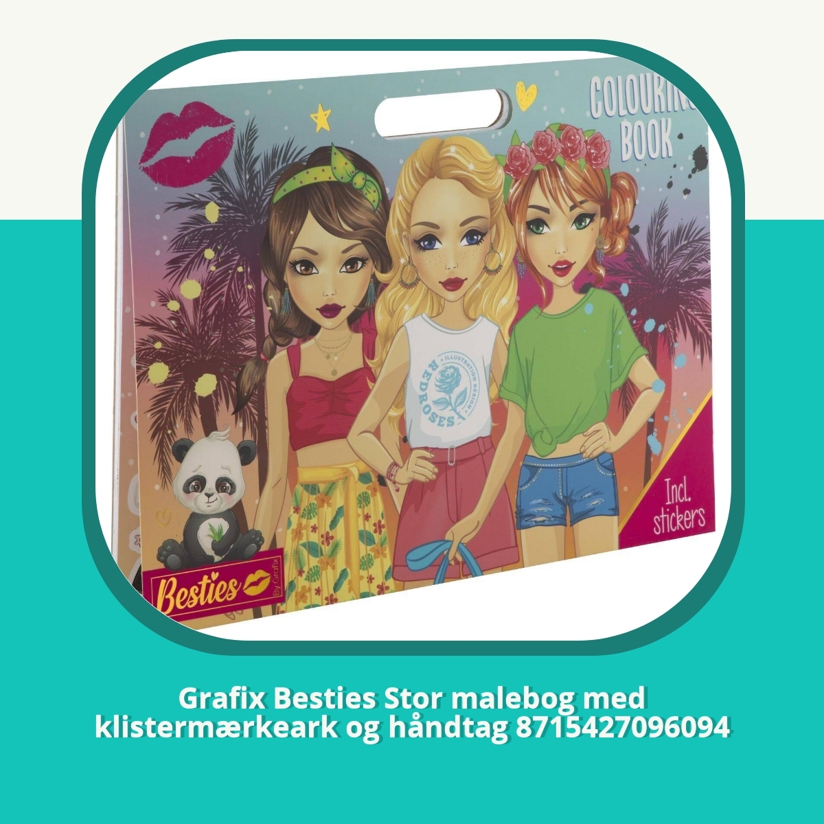 Anmeldelse af Grafix Besties Stor malebog med klistermærkeark og håndtag 8715427096094