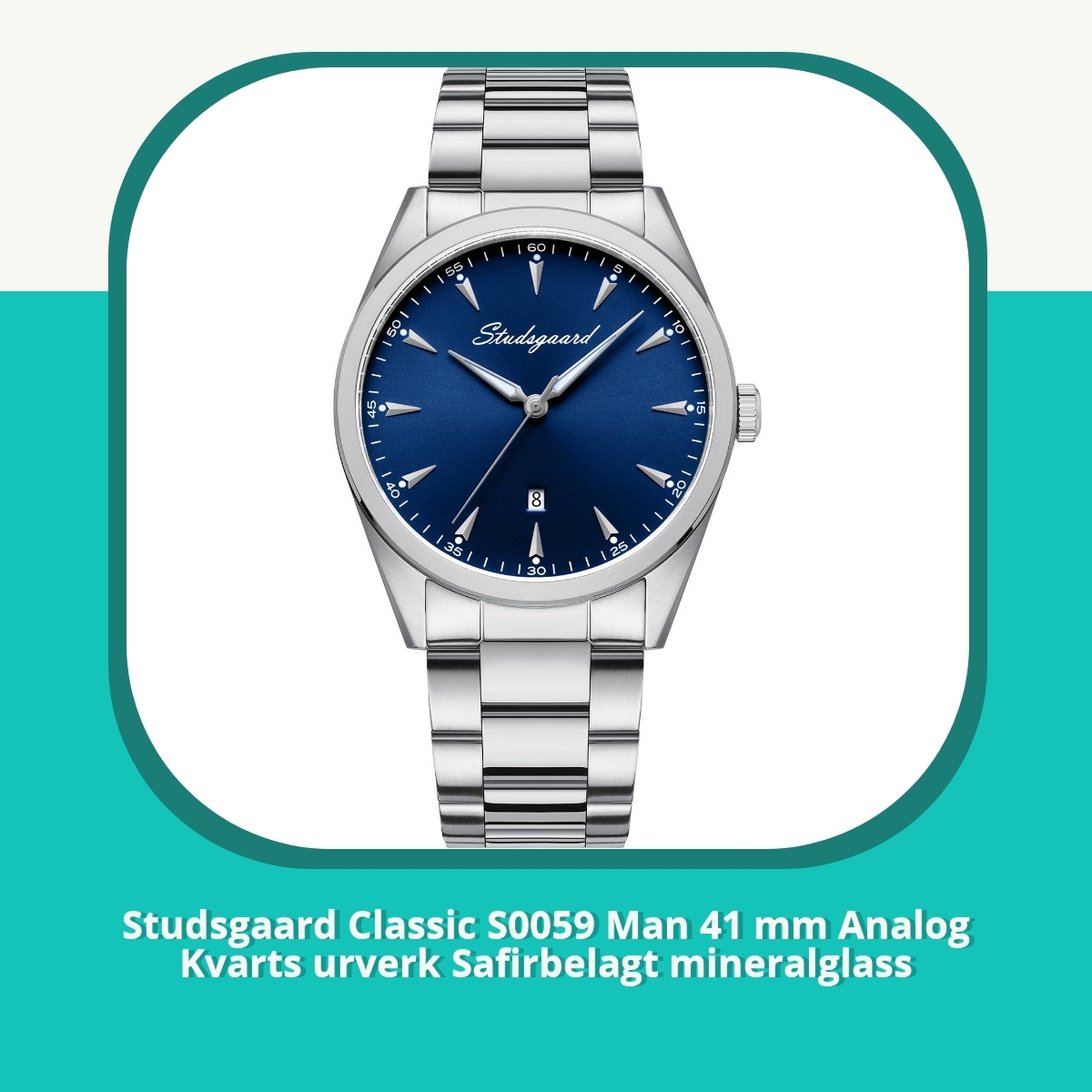 Anmeldelse af Studsgaard Classic S0059 Man 41 mm Analog Kvarts urverk Safirbelagt mineralglass
