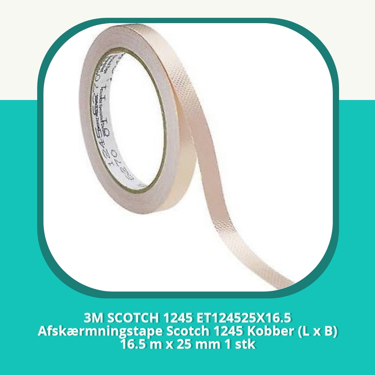 Anmeldelse af 3M SCOTCH 1245 ET124525X16.5 Afskærmningstape Scotch 1245 Kobber (L x B) 16.5 m x 25 mm 1 stk