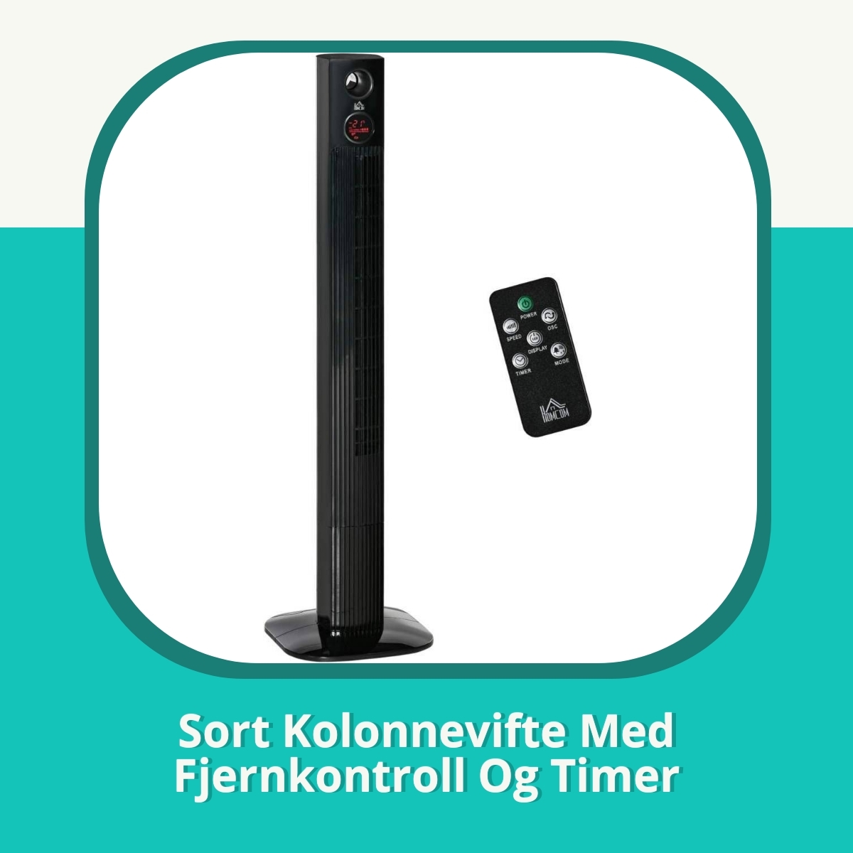 Anmeldelse af Sort Kolonnevifte Med Fjernkontroll Og Timer