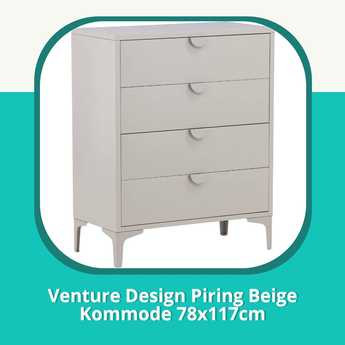 Anmeldelse af Venture Design Piring Beige Kommode 78x117cm