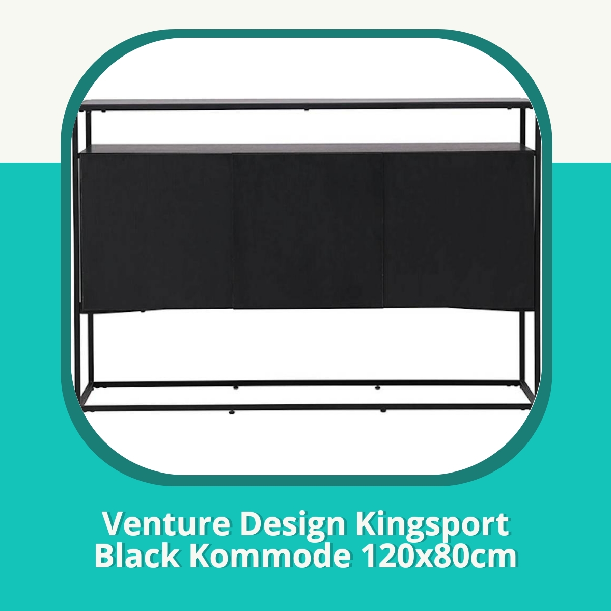 Anmeldelse af Venture Design Kingsport Black Kommode 120x80cm