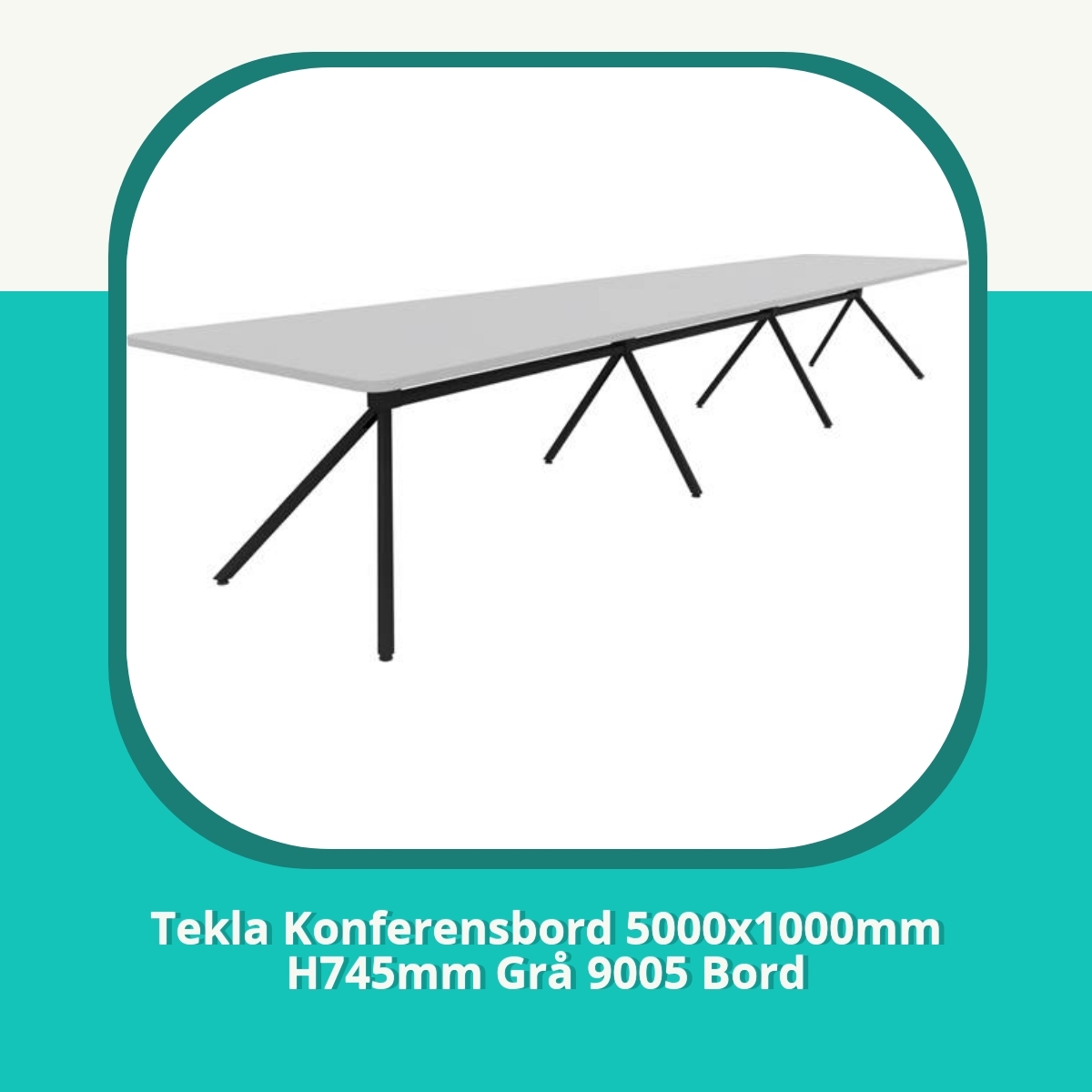 Recension af Tekla Konferensbord 5000x1000mm H745mm Grå 9005 Bord
