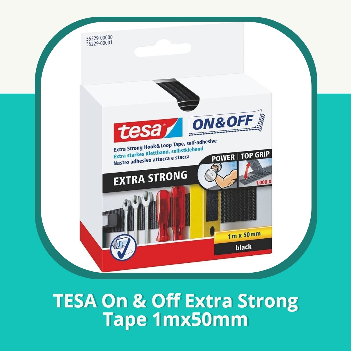 Anmeldelse af TESA On & Off Extra Strong Tape 1mx50mm