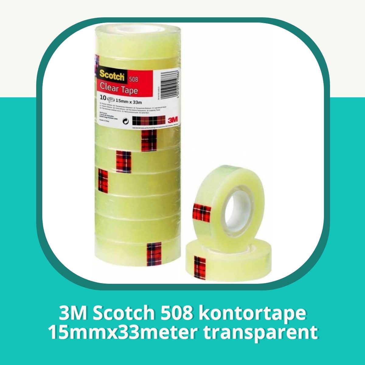 Anmeldelse af 3M Scotch 508 kontortape 15mmx33meter transparent
