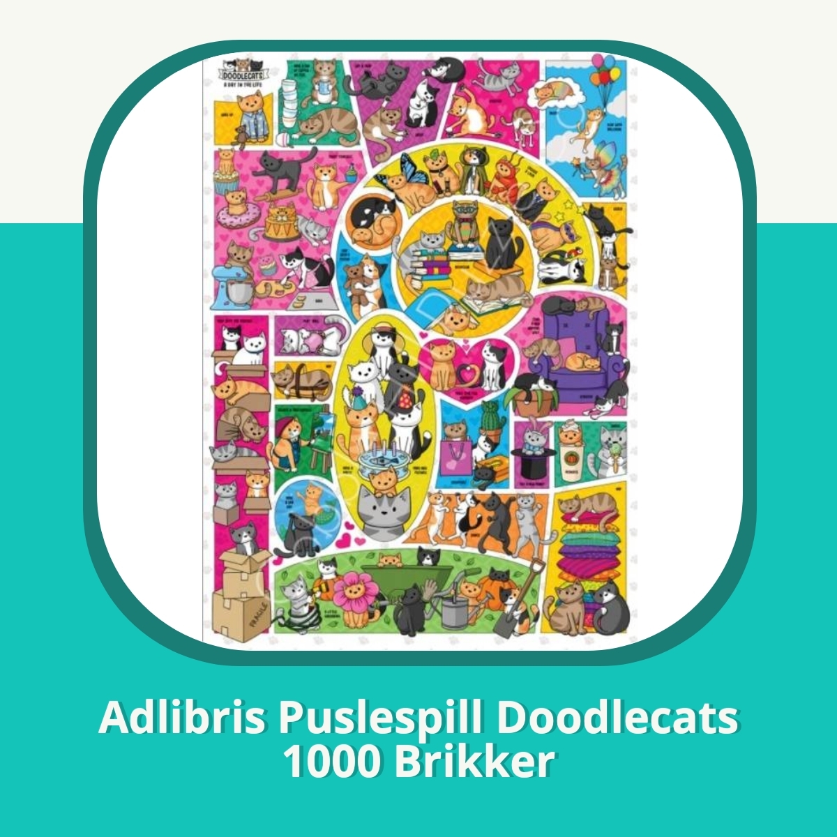 Anmeldelse af Adlibris Puslespill Doodlecats 1000 Brikker