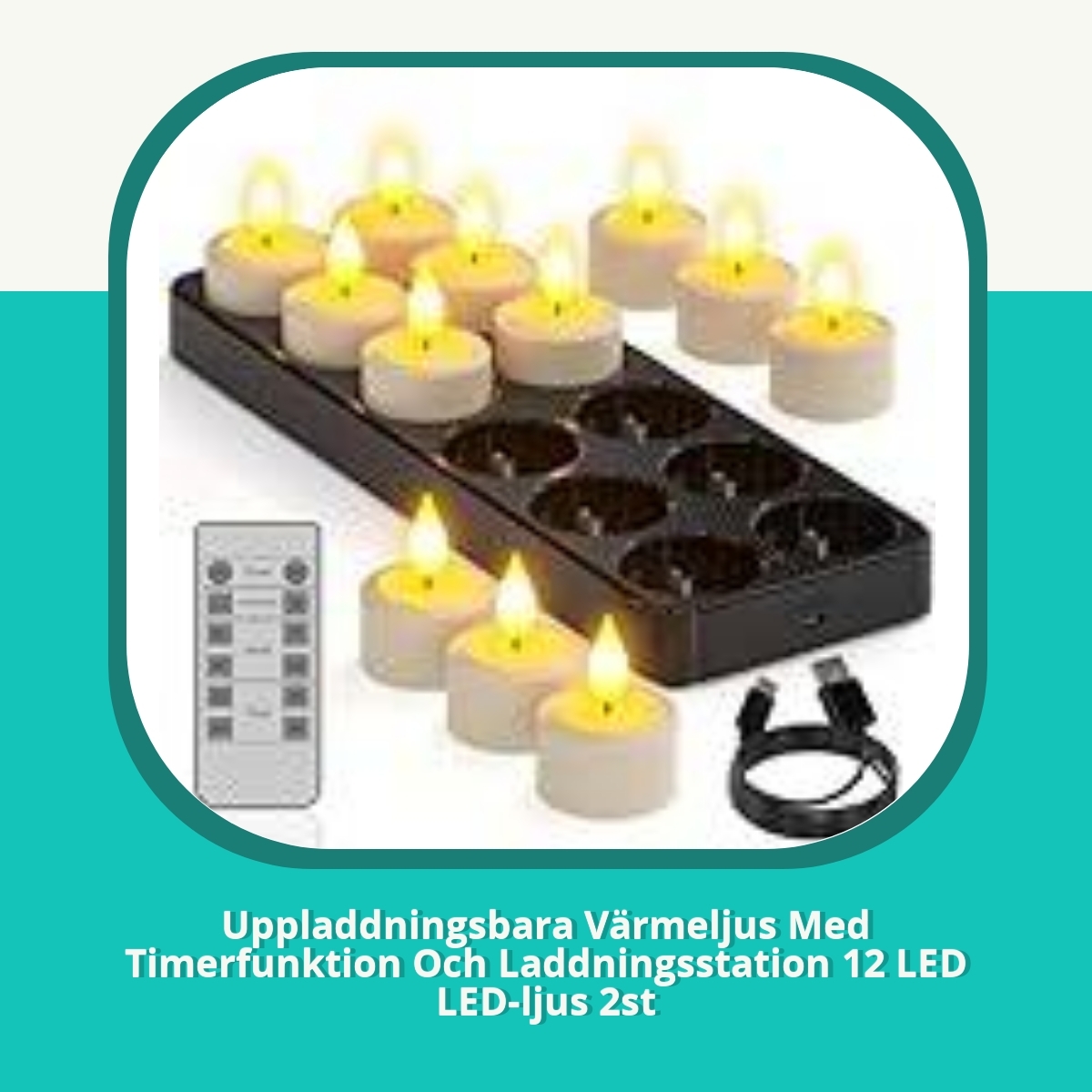 Recension Uppladdningsbara Värmeljus Med Timerfunktion Och Laddningsstation 12 LED LED-ljus 2st