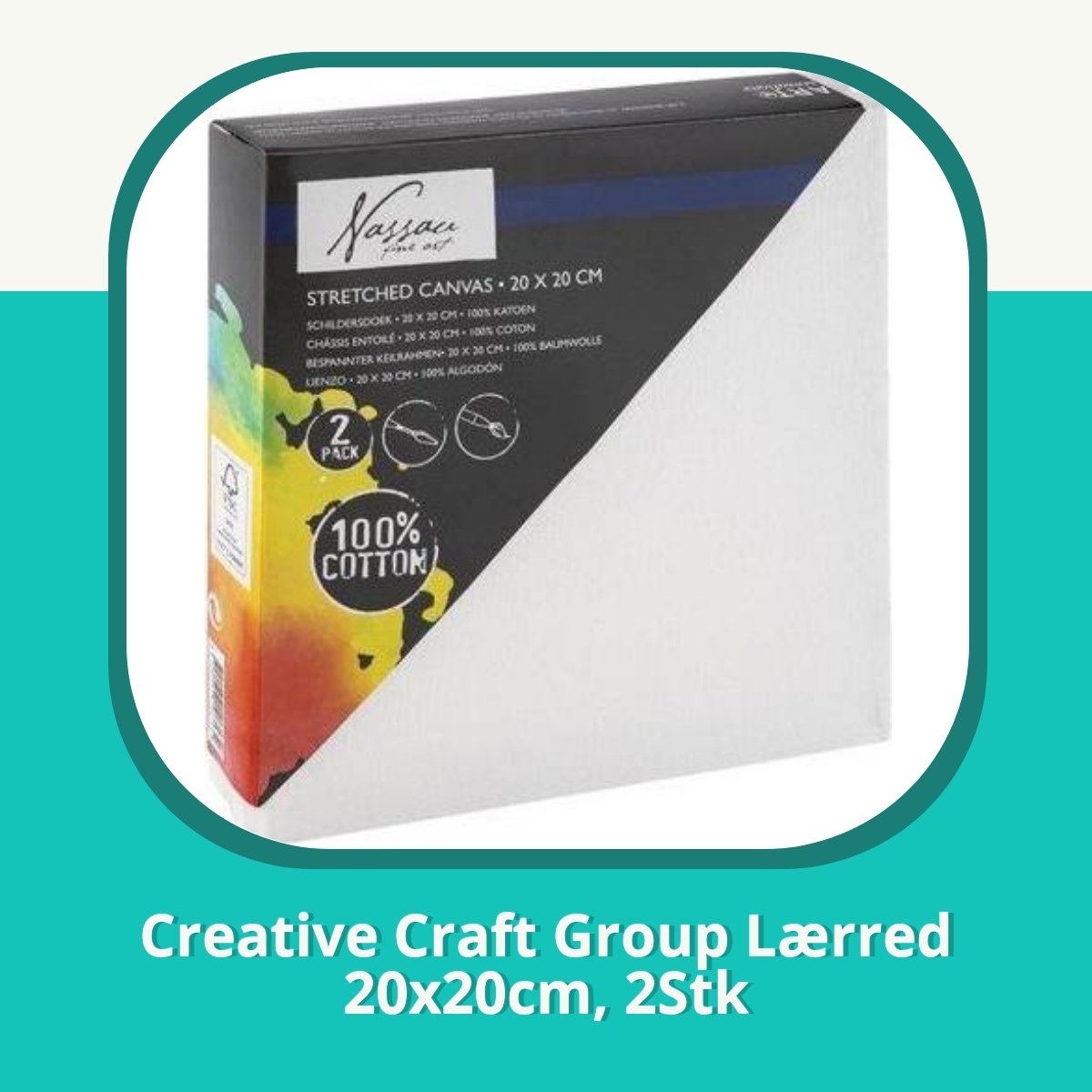 Anmeldelse af Creative Craft Group Lærred 20x20cm, 2Stk