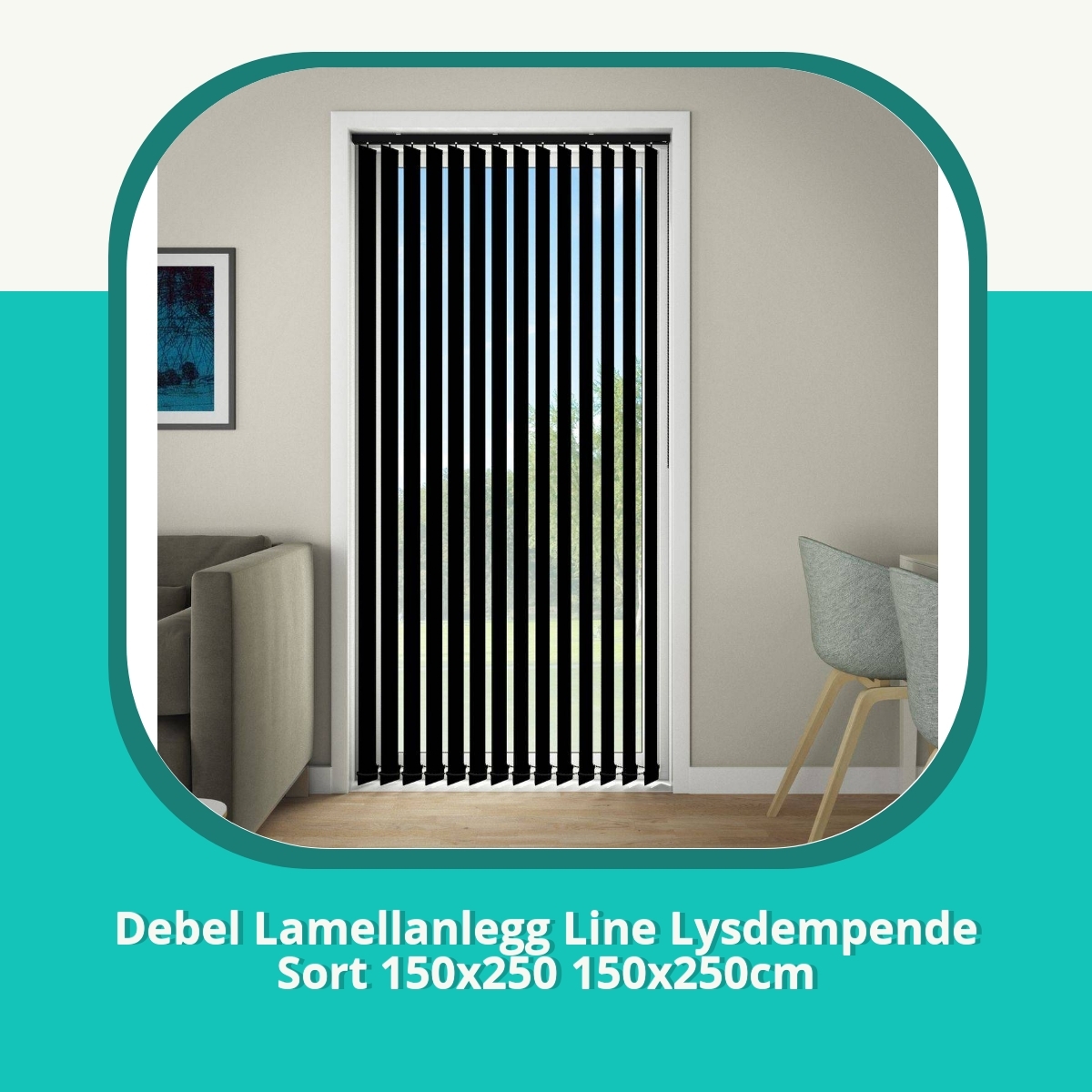 Anmeldelse af Debel Lamellanlegg Line Lysdempende Sort 150x250 150x250cm