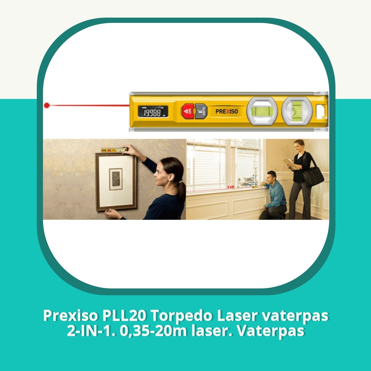 Anmeldelse af Prexiso PLL20 Torpedo Laser vaterpas 2-IN-1. 0,35-20m laser. Vaterpas